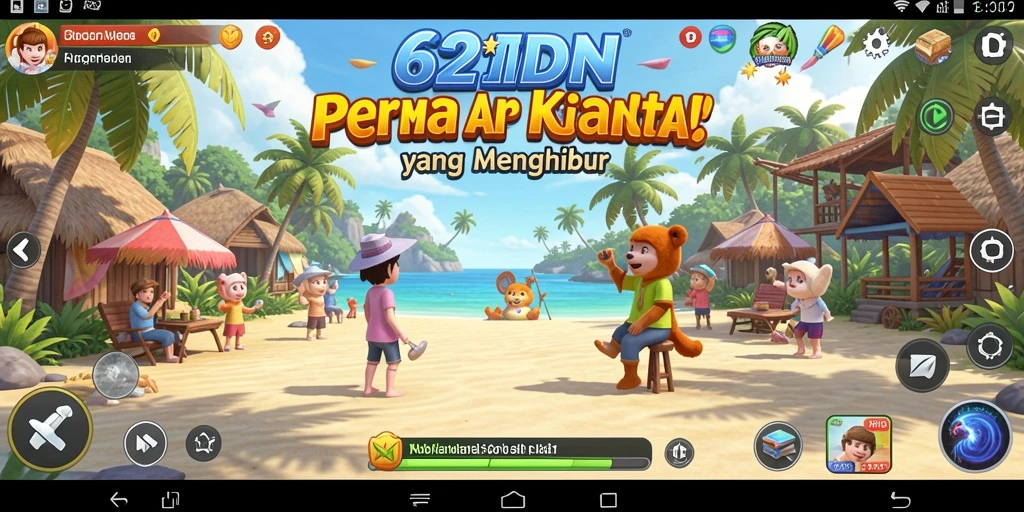 Tampilan gameplay seru dari 62IDN dengan berbagai karakter menarik.