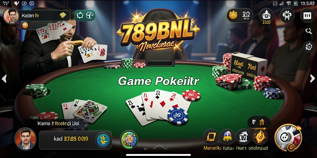 Tampilan gameplay poker yang seru dalam 789BNL.
