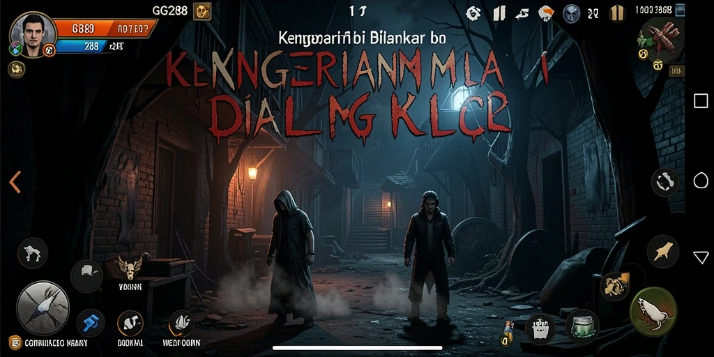 Screenshot gameplay GG288 menampilkan suasana mencekam yang mengerikan.