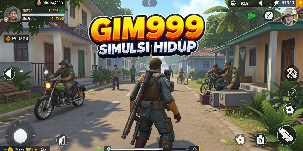 Screenshot menunjukkan karakter saat berinteraksi dalam gameplay Simulation.