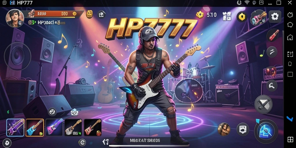 Screenshot gameplay HP777 menampilkan pengalaman bermain musik yang menyenangkan.