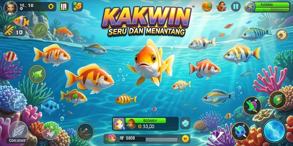 Screenshot KAKWIN menunjukkan serunya gameplay Tembak Ikan.