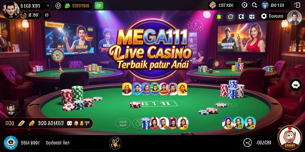Tampilan gameplay Live Casino yang mendebarkan di MEGA111.