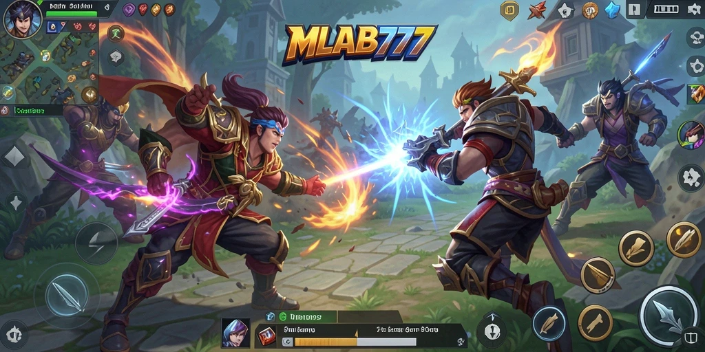 Tampilan seru gameplay MLBB777 dengan aksi tembak-menembak.