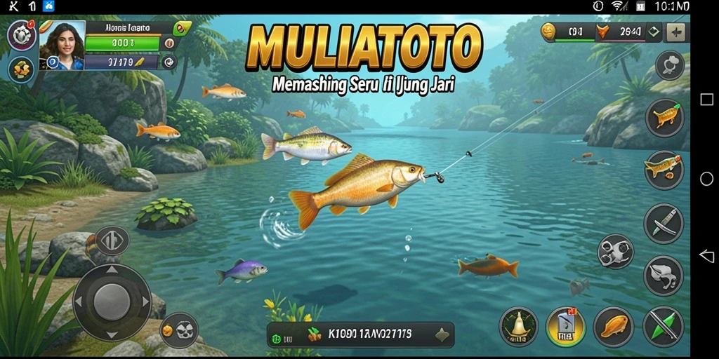 Gameplay <strong>MULIATOTO</strong> dengan suasana memancing yang realistis dan menantang.