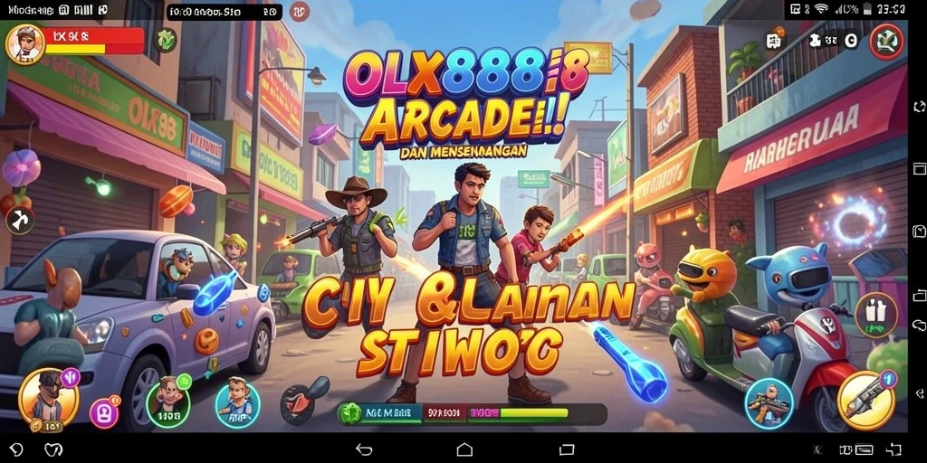 Tampilan gameplay menegangkan dari OLX888 dengan elemen Arcade yang menarik.