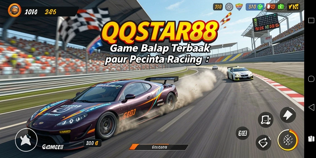 Tampilan gameplay seru di QQSTAR88 dengan balapan yang mendebarkan.
