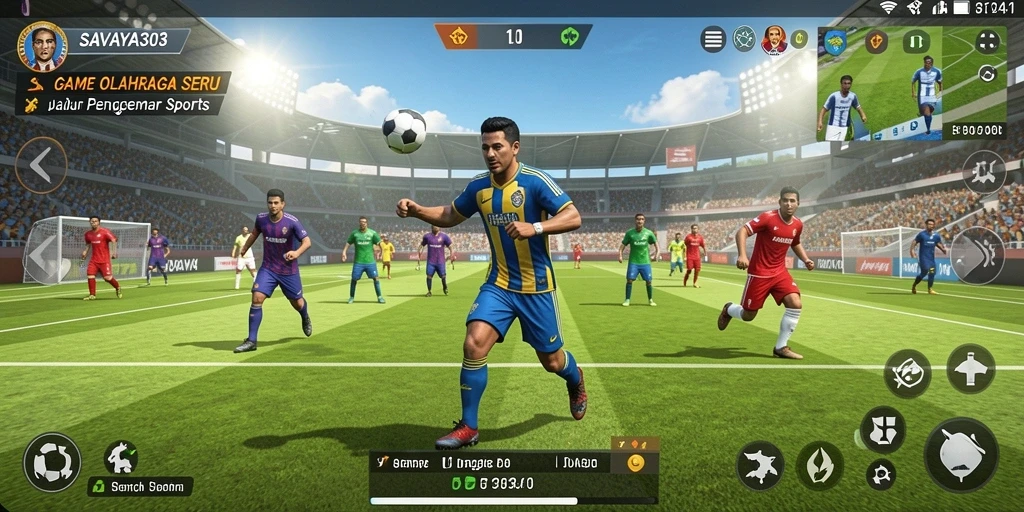Screenshot utama SAVAYA303 menampilkan pemain dalam aksi olahraga.