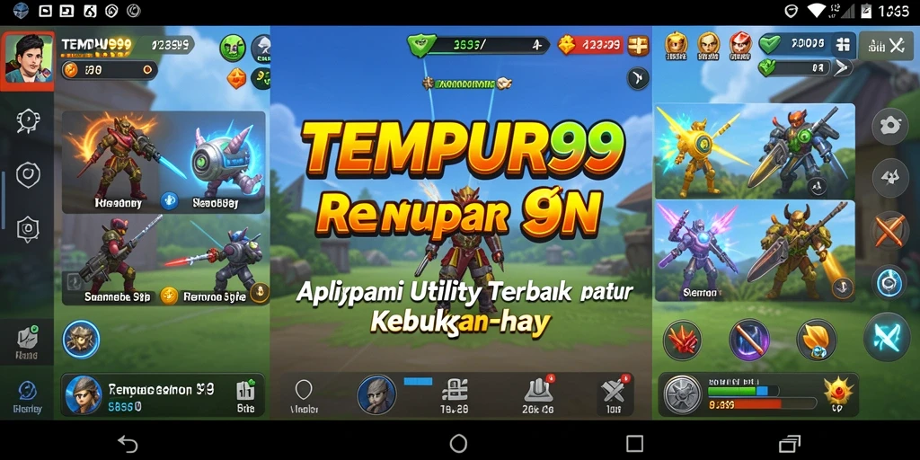 Tampilan utama TEMPUR99 dengan fitur-fitur utility lengkap.